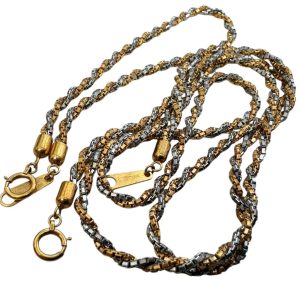 K18/Pt850　コンビネックレス＆コンビブレスレット